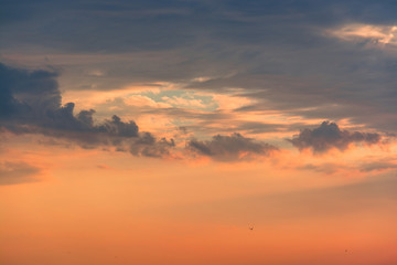Fototapeta premium Colorful clouds on dramatic sunset sky