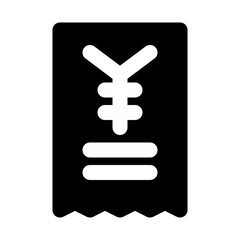 Obraz premium Bill Yen Renminbi Food Restaurant Bar Diner Drink vector icon