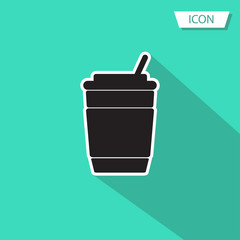 Disposable coffee cup icon vector isolated on white background.