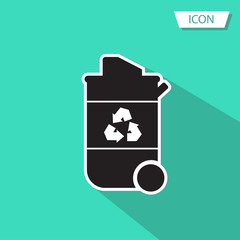 Recycle bin icon vector isolated on white background.