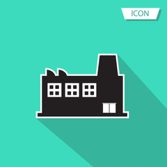 Naklejka premium Industrial building icon vector isolated on white background.