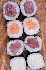 delicious fresh sushi with fish