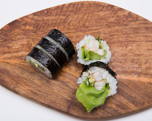 delicious fresh sushi with fish