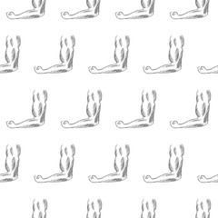 human arm seamless pattern on white background, vector illustration
