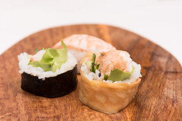 delicious fresh sushi with fish