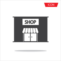 Fototapeta premium Shop or store, supermarket icon vector isolated on white background.