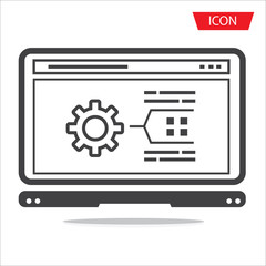 Developing, App Browser and Coding icon vector isolated on white background.