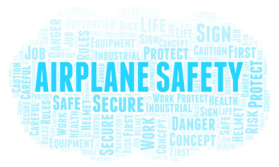 Obraz premium Airplane Safety word cloud.