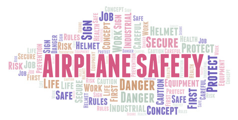 Obraz premium Airplane Safety word cloud.
