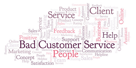 Bad Customer Service word cloud.