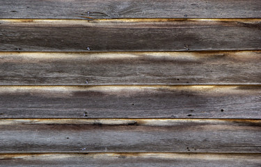 Obraz premium Background or Wallpaper of overlap wooden wall horizontally have damage of old.