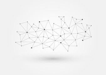 Abstract polygonal with connecting dots and lines. Vector network and connection concept.
