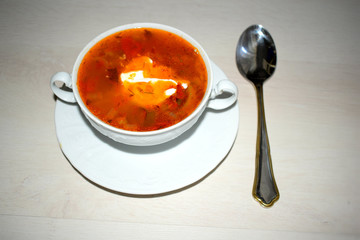 tomato soup in a bowl