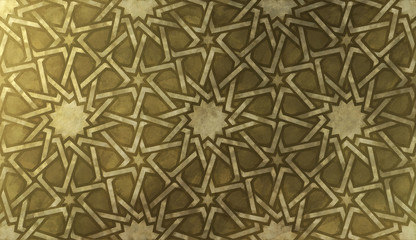Islamic decorative pattern with golden artistic texture.