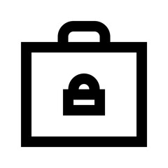 Briefcase Lock Security Protect Protection Secure vector icon