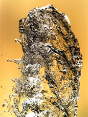Water splashing in inversion as an abstract background