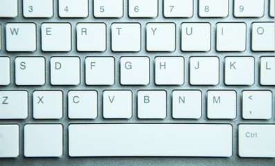 White modern computer keyboard background.