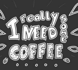 Illustratie - handlettering koffie