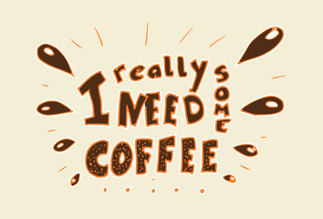 Illustratie - handlettering koffie