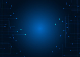 Abstract background blue color technology concept. Vector illustration dots and lines social network and connecting.