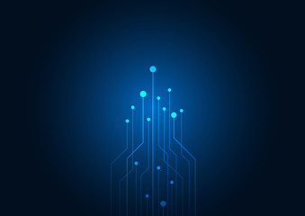 Abstract background blue color technology concept. Vector illustration dots and lines social network and connecting.