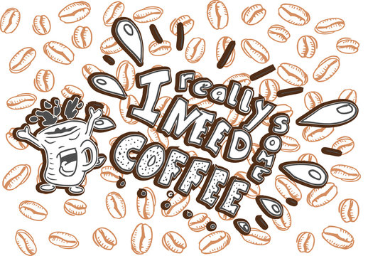 Koffie illustratie cartoon koffie mok