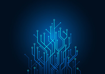 Abstract background blue color technology concept. Vector illustration dots and lines social network and connecting.