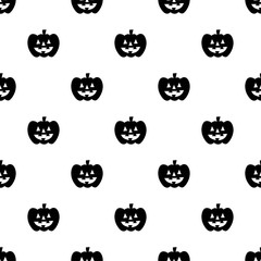 Pumpkin vector seamless pattern halloween. isolated wallpaper background cartoon black and white.