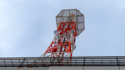 Antenna tower on the building
