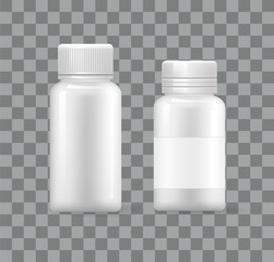 Empty Plastic Medical Containers Isolated 3D Icons