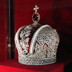 Crown on a red background