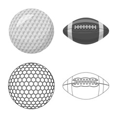 Vector design of sport and ball symbol. Collection of sport and athletic vector icon for stock.