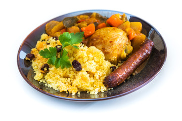 traditional moroccan dish couscous Chicken