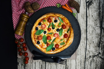 tasty pizza on a the table