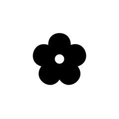Fototapeta na wymiar Flower icon. Black floret silhouette. Simple floral glyph.