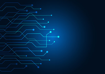 Abstract background blue color technology concept. Vector illustration dots and lines social network and connecting.