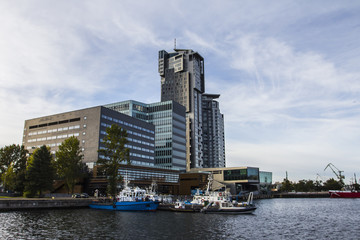 Skyscraper at the port of Gdynia. Poland