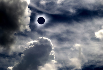 Total solar eclipse above the clouds