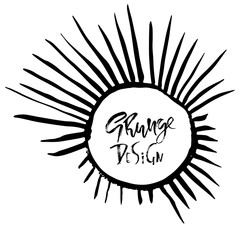 Fototapeta na wymiar Grunge frame with graphic sunbeams. Vector illustration.