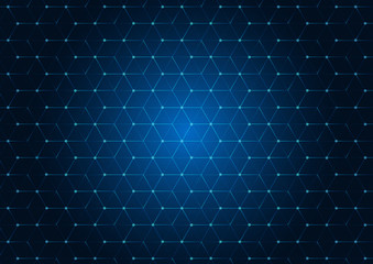 Abstract background blue color technology concept. Vector illustration dots and lines social network and connecting.