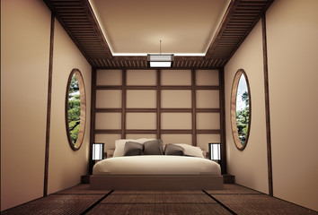 empty room interior Japanese style. 3D rendering