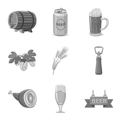 Isolated object of pub and bar sign. Collection of pub and interior vector icon for stock.