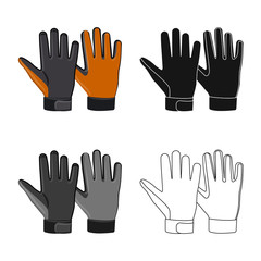 Obraz premium Isolated object of glove and winter symbol. Set of glove and equipment stock symbol for web.