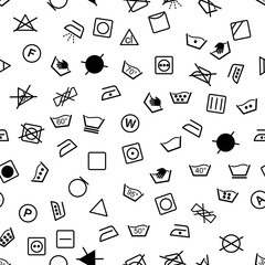 Laundry symbols seamless vector pattern