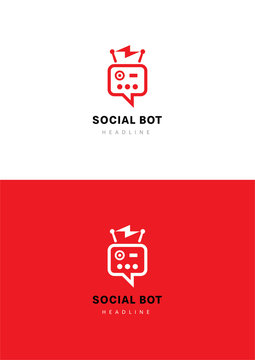 Social bot logo template.