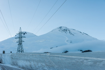 Fototapeta na wymiar Electrification on Elbrus