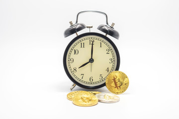 Watches and coins , All the time is money concept.