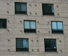 Building with wall patterns