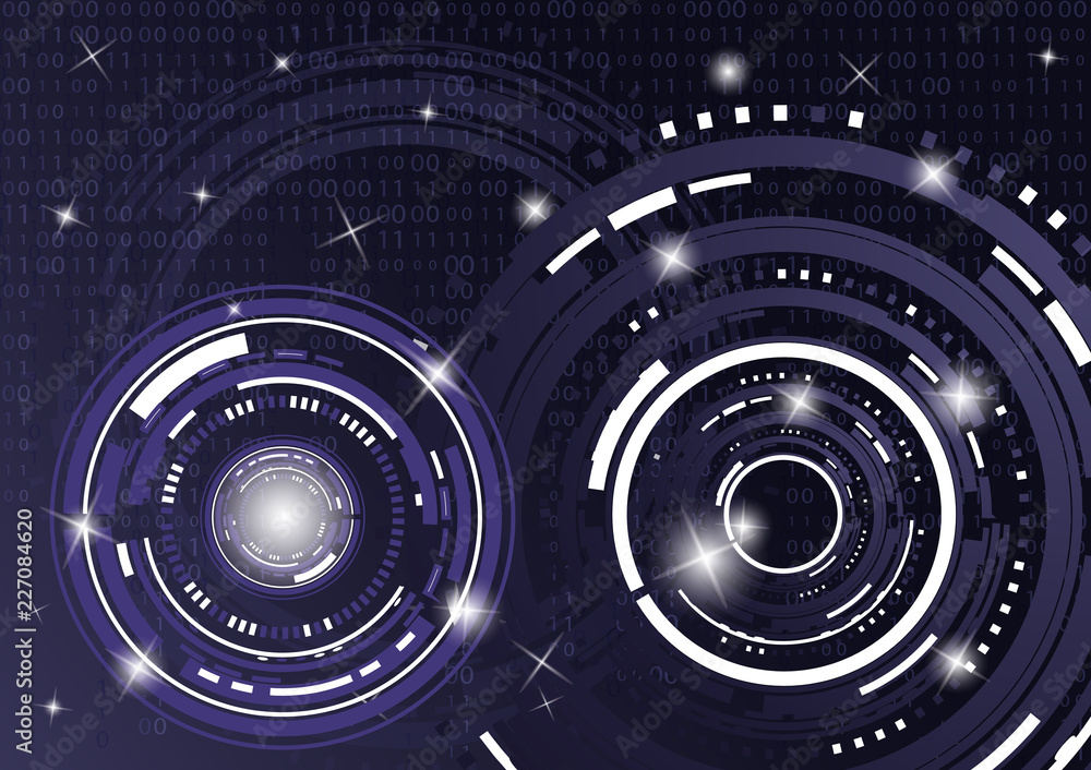 Poster modern abstract technology in design. the concept of communication, innovation. the circle of digita