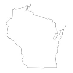 Wisconsin - map state of USA